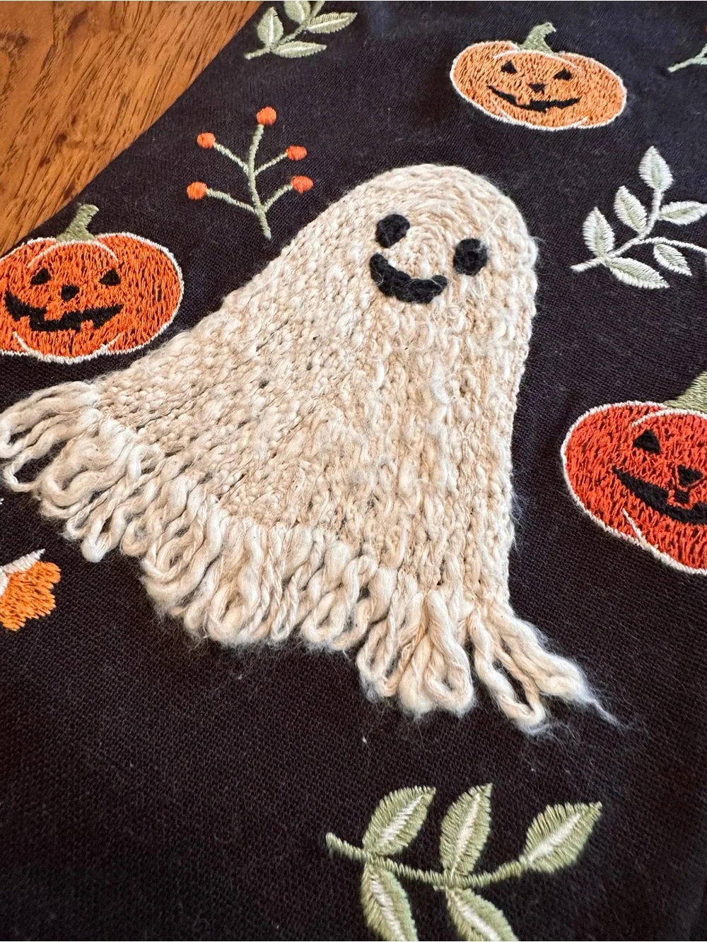 Halloween Kitchen Towels Set of 2 Ghost Pumpkins Striped Orange Black